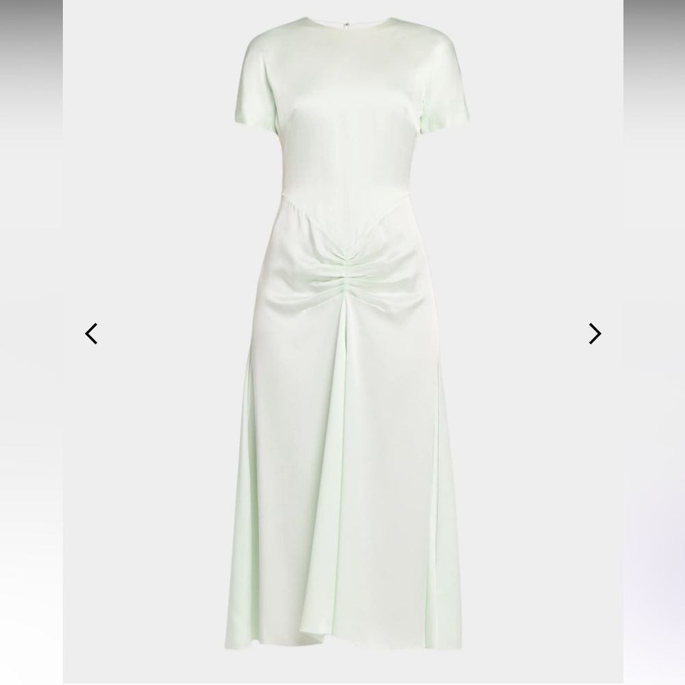 Victoria Beckham Pale Mint Maxi Dress with Gathered Front